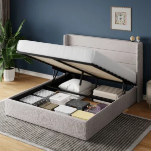 Bed Frame with Hydraulic Lift Up Storage