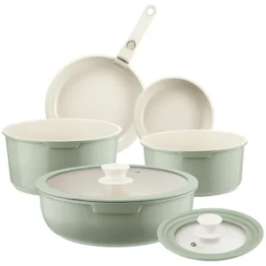 8 Pcs Nonstick Cookware Set with Detachable Handle