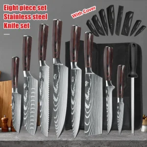 9 Piece Stainless Steel Kitchen Knife Set