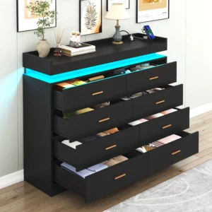 8 Drawer Dresser with LED Light